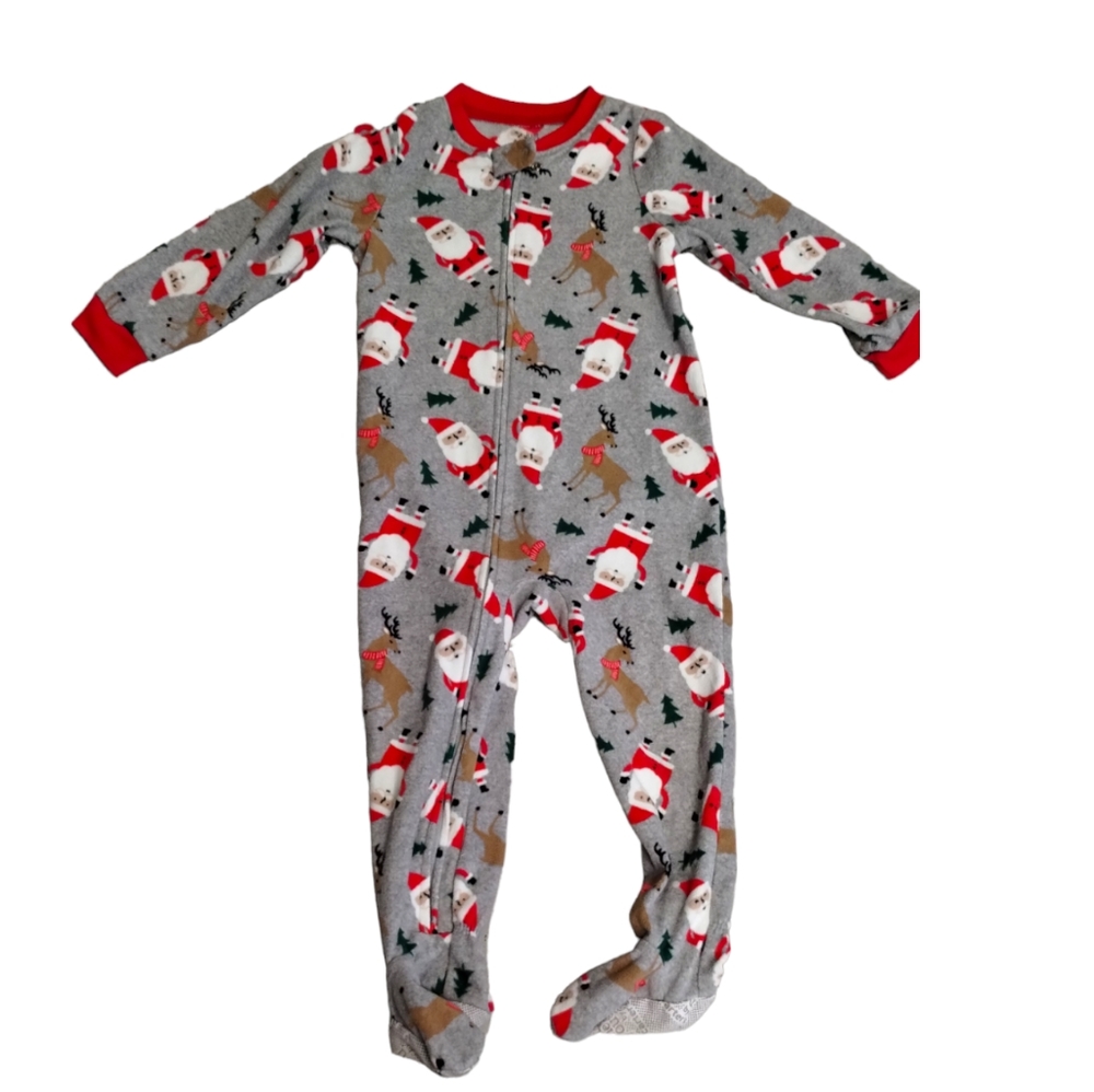 Carter's Sleeper  Holiday PajamaSanta Tree & Reindeer Toddler boy 3T
